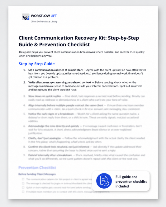Client Communication Recovery Kit