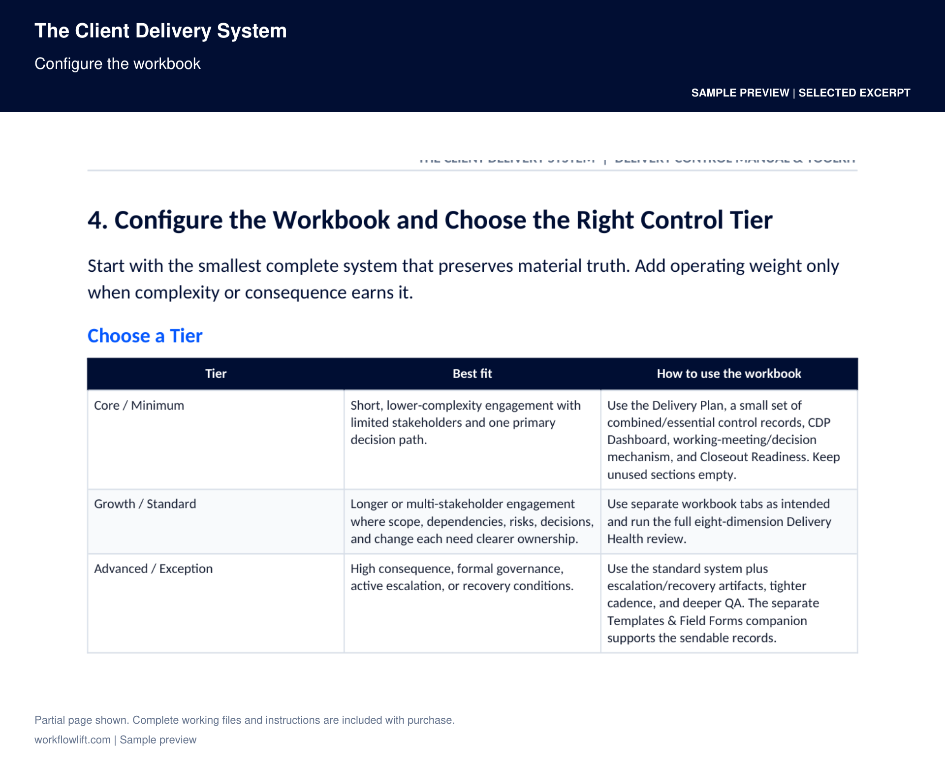 Choose the level of delivery control your project needs.
