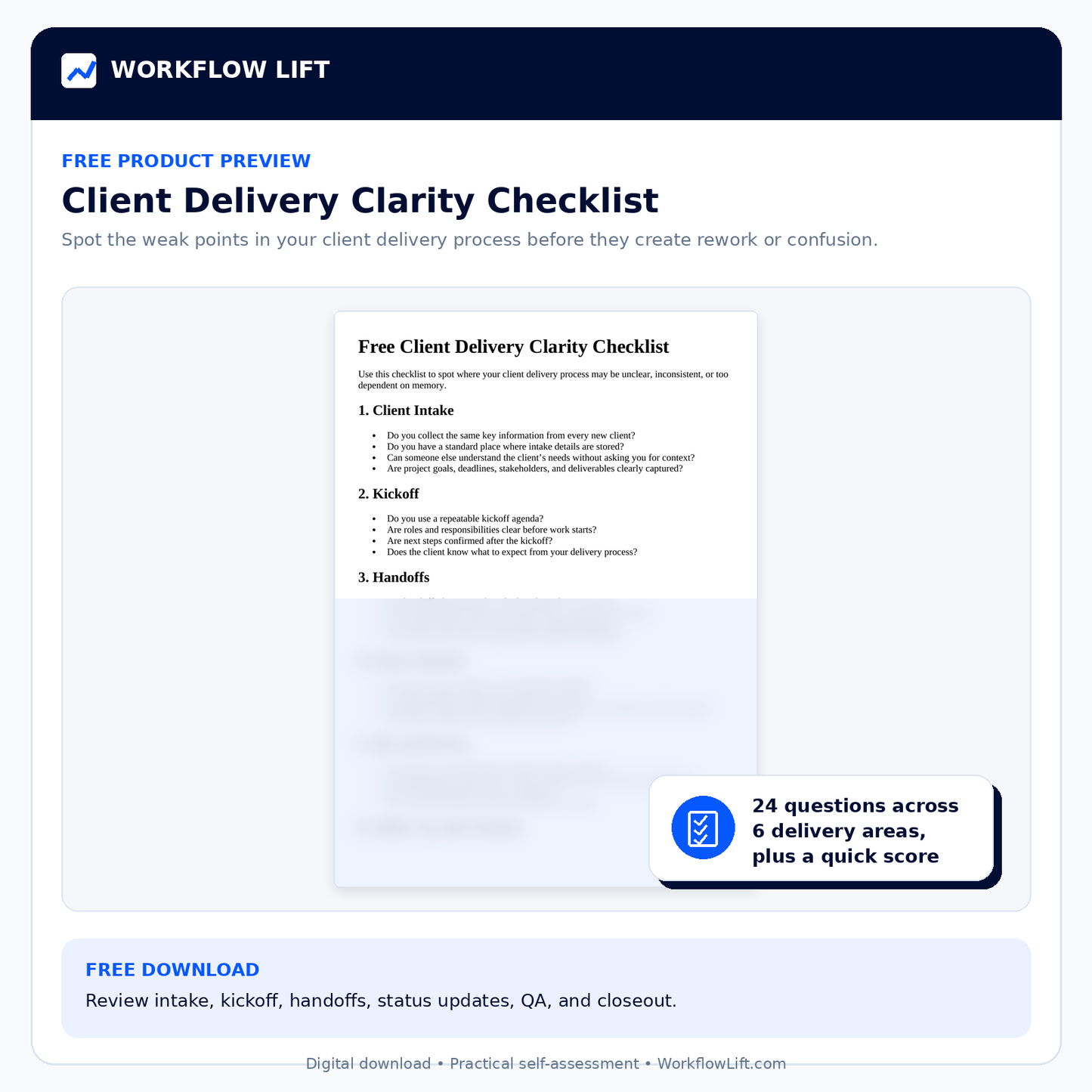 Free Client Delivery Clarity Checklist