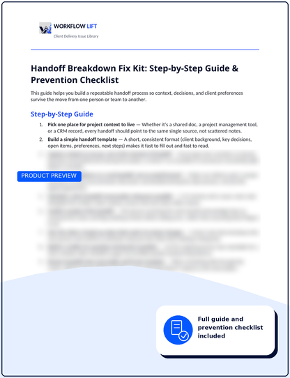 Handoff Breakdown Fix Kit