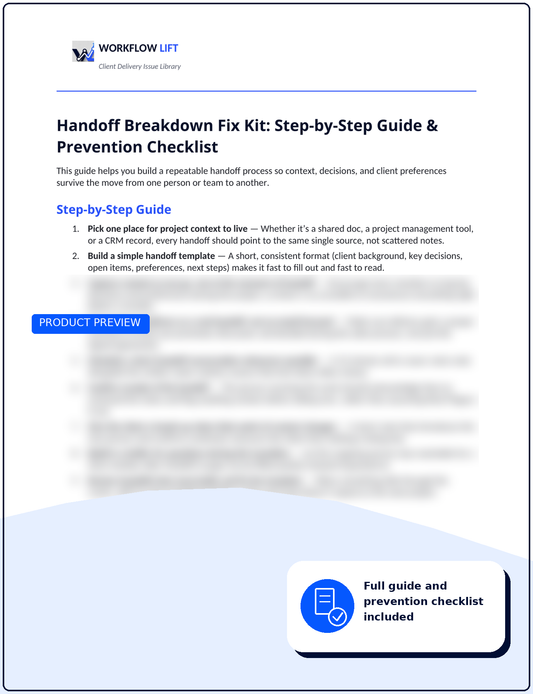 Handoff Breakdown Fix Kit
