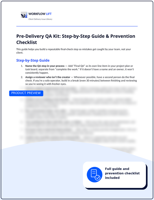 Pre-Delivery QA Kit
