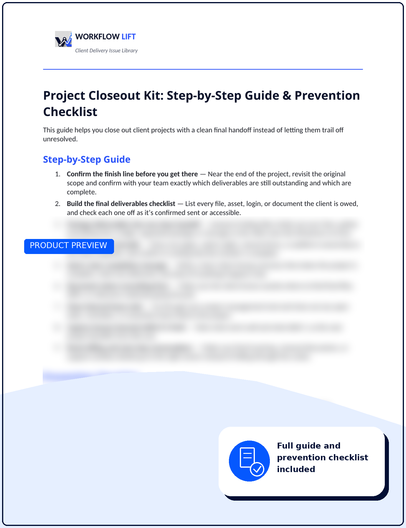 Project Closeout Kit