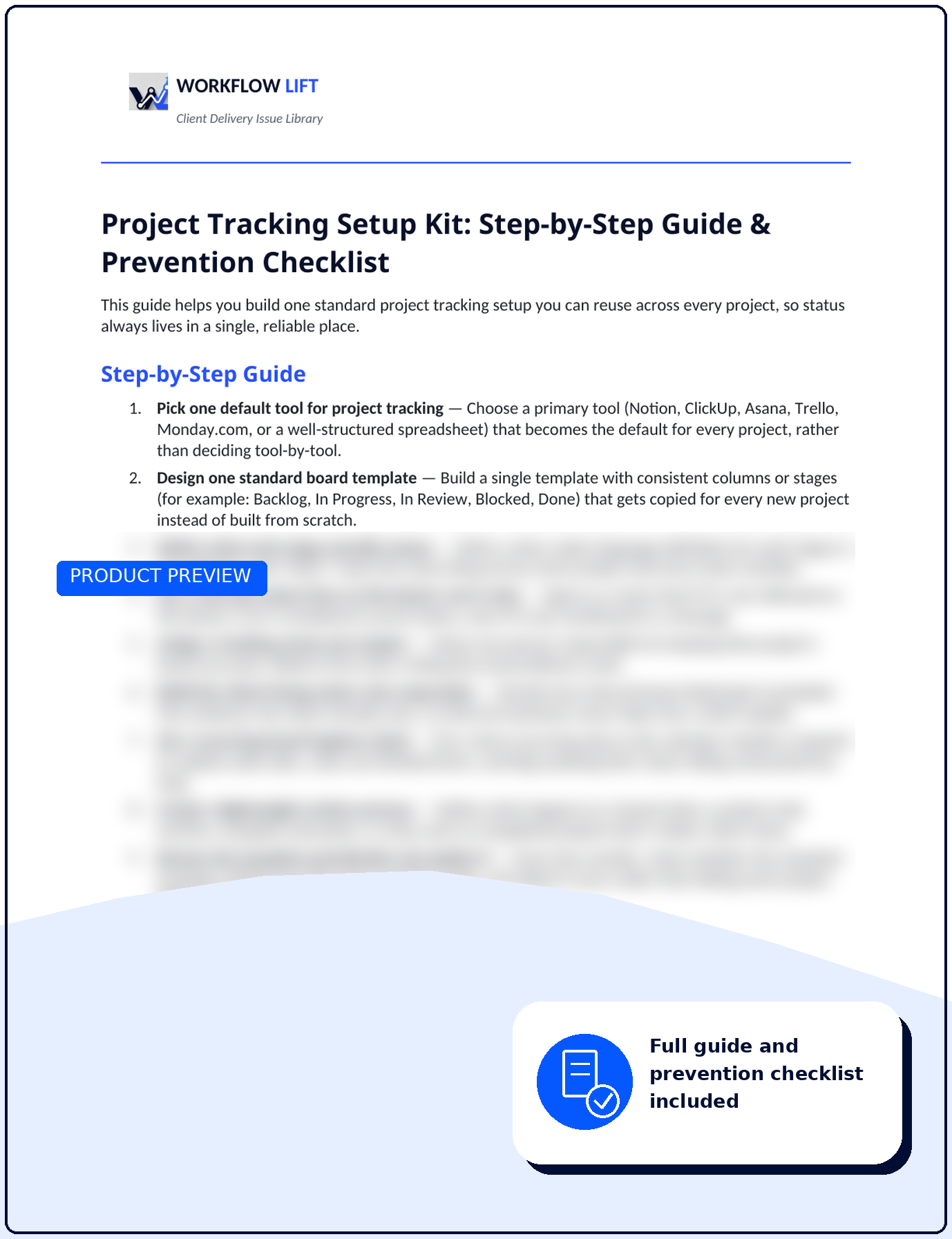 Project Tracking Setup Kit